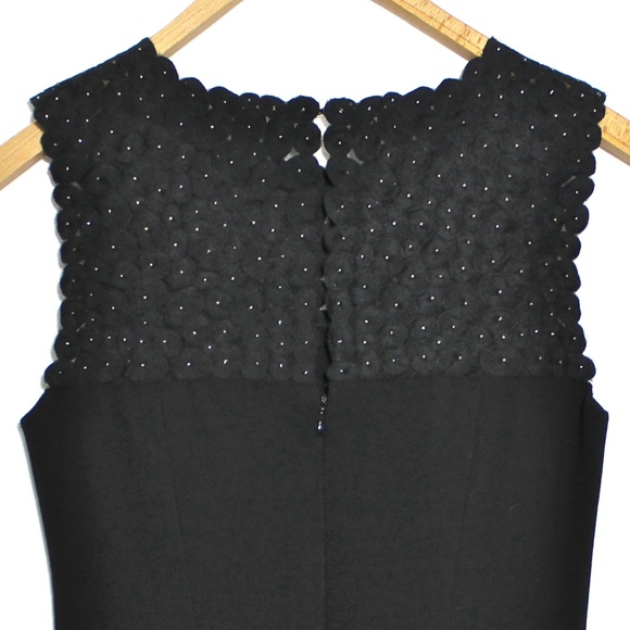 PRICE⬇️NWOT-Silk Floral /Bead Black Sheath Dreas - Picture 3 of 8